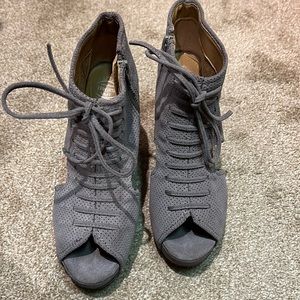 Jeffery Campbell Mary Rok Suede Wedges